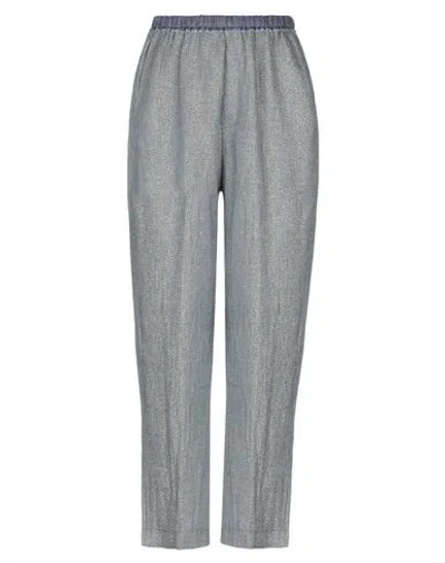Forte Forte Forte_forte Woman Pants Slate Blue Size 2 Linen, Viscose, Metallic Fiber, Polyester In Gray