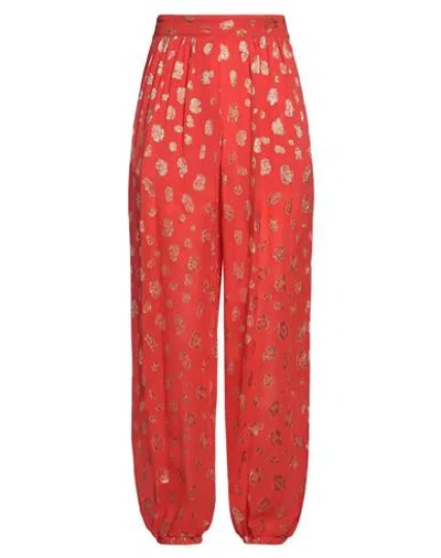 Forte Forte Forte_forte Woman Pants Tomato Red Size 0 Viscose, Metallic Polyester, Polyester