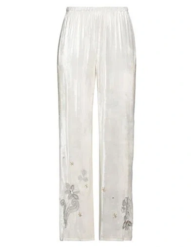 Forte Forte Forte_forte Woman Pants White Size 3 Viscose, Glass, Metallic Fiber