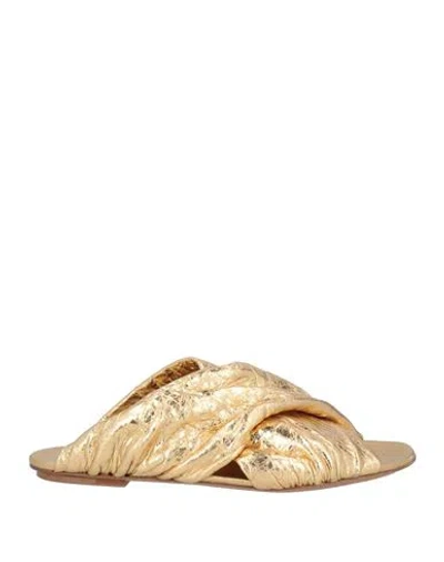 Forte Forte Forte_forte Woman Sandals Gold Size 6 Leather In Multi