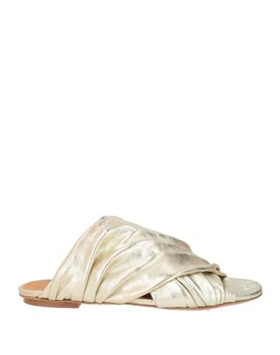 Forte Forte Forte_forte Woman Sandals Platinum Size 5 Leather In Gold
