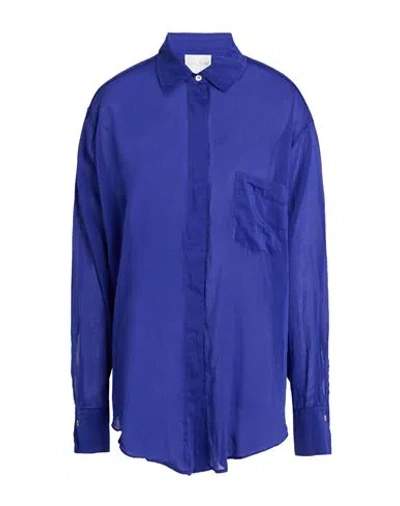 Forte Forte Forte_forte Woman Shirt Blue Size 2 Cotton, Silk In Multi