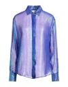 Forte Forte Forte_forte Woman Shirt Blue Size 3 Silk, Metallic Fiber In Multi
