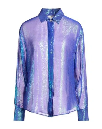 Forte Forte Forte_forte Woman Shirt Blue Size 3 Silk, Metallic Fiber In Multi