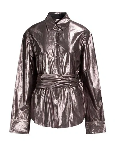 Forte Forte Forte_forte Woman Shirt Lead Size 3 Cotton, Metallic Polyester In Multi