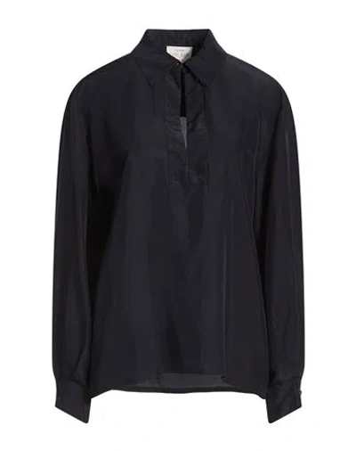 Forte Forte Forte_forte Woman Shirt Midnight Blue Size 1 Silk In Black