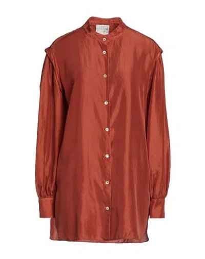 Forte Forte Forte_forte Woman Shirt Rust Size 3 Silk In Orange