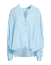 Forte Forte Forte_forte Woman Shirt Sky Blue Size 3 Cotton, Silk