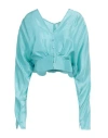 Forte Forte Forte_forte Woman Shirt Turquoise Size 3 Silk In Blue