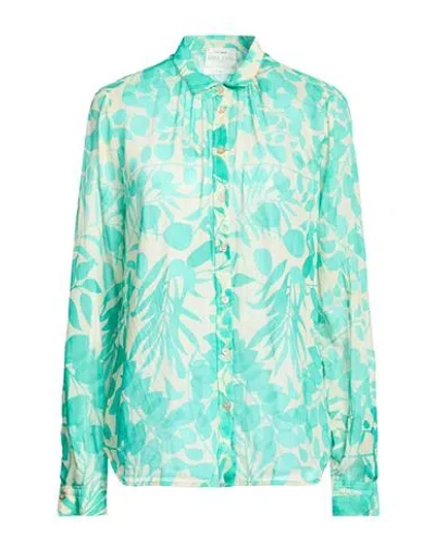 Forte Forte Forte_forte Woman Shirt Turquoise Size 4 Cotton, Silk In Blue