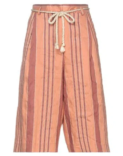 Forte Forte Forte_forte Woman Shorts & Bermuda Shorts Antique Rose Size 2 Linen, Silk, Metallic Polyester In Pink