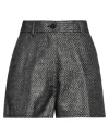 Forte Forte Forte_forte Woman Shorts & Bermuda Shorts Black Size 00 Cotton, Polyester, Metallic Polyester In Black
