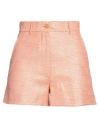 Forte Forte Forte_forte Woman Shorts & Bermuda Shorts Orange Size 00 Cotton, Polyester, Metallic Polyester In Pink