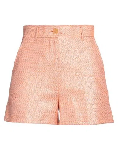 Forte Forte Forte_forte Woman Shorts & Bermuda Shorts Orange Size 00 Cotton, Polyester, Metallic Polyester In Pink