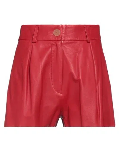Forte Forte Forte_forte Woman Shorts & Bermuda Shorts Red Size 00 Soft Leather In Multi