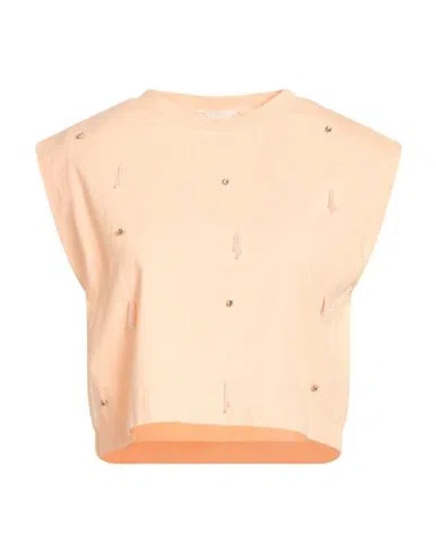 Forte Forte Forte_forte Woman T-shirt Apricot Size 1 Cotton, Glass In Orange