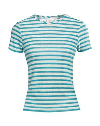 Forte Forte Forte_forte Woman T-shirt Azure Size 3 Viscose, Polyamide, Elastane In Blue
