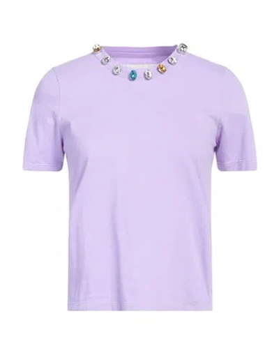 Forte Forte Forte_forte Woman T-shirt Lilac Size 0 Cotton In Purple