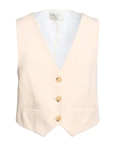 Forte Forte Forte_forte Woman Tailored Vest Apricot Size 3 Viscose, Linen, Polyester, Polyamide In Pink
