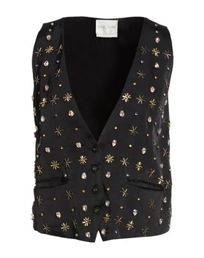 Forte Forte Forte_forte Woman Tailored Vest Black Size 2 Viscose, Glass, Acrylic
