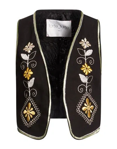 Forte Forte Forte_forte Woman Tailored Vest Black Size 3 Linen, Cupro