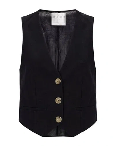 Forte Forte Forte_forte Woman Tailored Vest Black Size 4 Viscose, Linen, Polyester, Polyamide