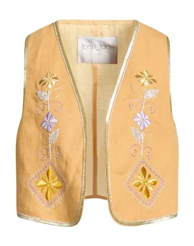 Forte Forte Forte_forte Woman Tailored Vest Camel Size 2 Linen, Cupro In Brown