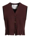 Forte Forte Forte_forte Woman Tailored Vest Chocolate Brown Size 2 Wool, Polyamide In Burgundy