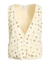 Forte Forte Forte_forte Woman Tailored Vest Ivory Size 3 Viscose, Glass, Acrylic In Neutral