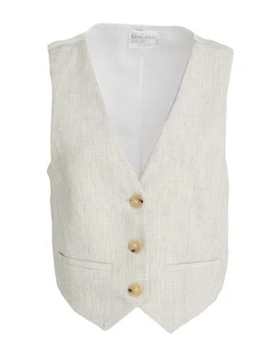 Forte Forte Forte_forte Woman Tailored Vest Light Grey Size 3 Viscose, Linen, Polyester, Polyamide In Gray