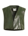 Forte Forte Forte_forte Woman Tailored Vest Military Green Size 3 Leather In Green