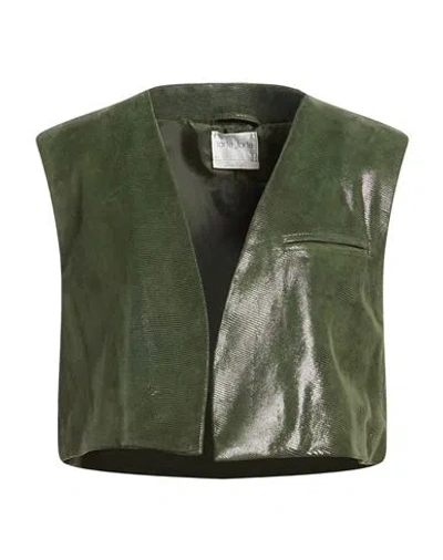 Forte Forte Forte_forte Woman Tailored Vest Military Green Size 3 Leather