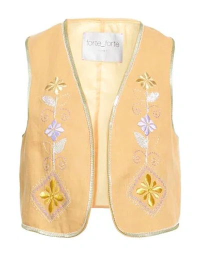 Forte Forte Forte_forte Woman Tailored Vest Mustard Size 3 Linen, Cupro In Yellow