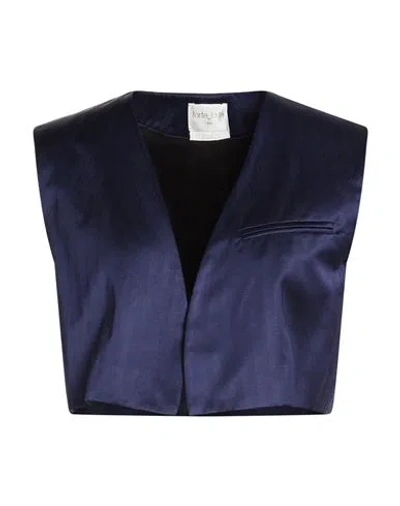 Forte Forte Forte_forte Woman Tailored Vest Navy Size 3 Viscose, Cotton In Blue