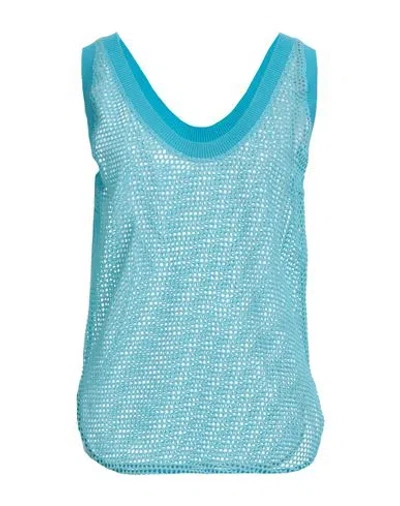 Forte Forte Forte_forte Woman Tank Top Turquoise Size 2 Cotton, Elastane In Blue