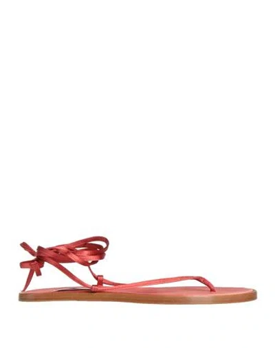 Forte Forte Forte_forte Woman Thong Sandal Coral Size 8 Textile Fibers In Red