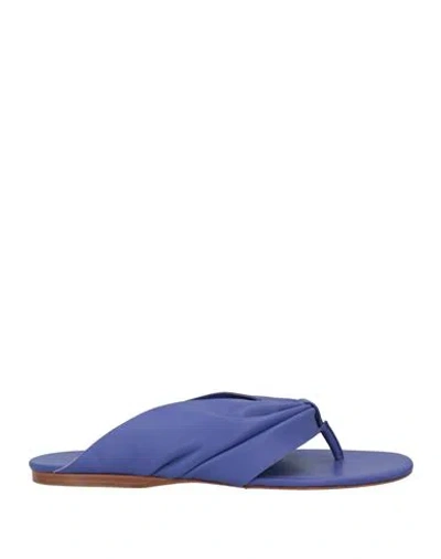 Forte Forte Forte_forte Woman Thong Sandal Dark Purple Size 6 Tanned Leather In Black