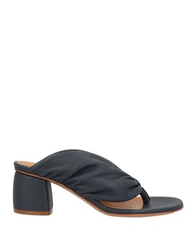 Forte Forte Forte_forte Woman Thong Sandal Midnight Blue Size 10 Leather In Multi