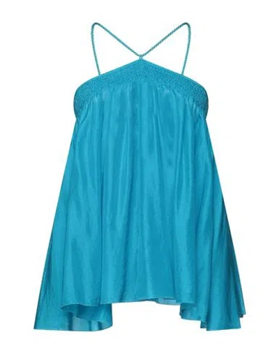 Forte Forte Forte_forte Woman Top Azure Size 00 Silk In Blue