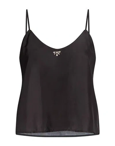 Forte Forte Forte_forte Woman Top Black Size 4 Silk In Brown