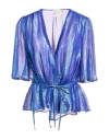 Forte Forte Forte_forte Woman Top Blue Size 3 Silk, Metallic Fiber In Multi