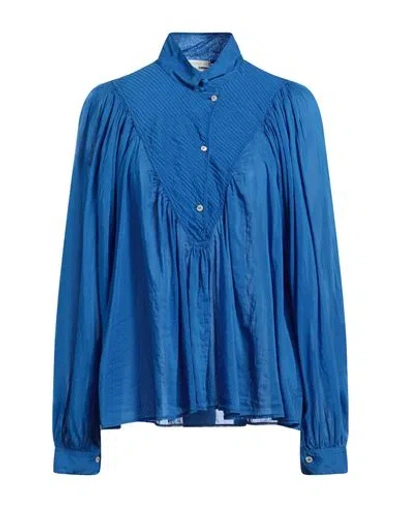Forte Forte Forte_forte Woman Top Bright Blue Size 2 Cotton, Silk