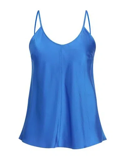 Forte Forte Forte_forte Woman Top Bright Blue Size 2 Silk, Elastane