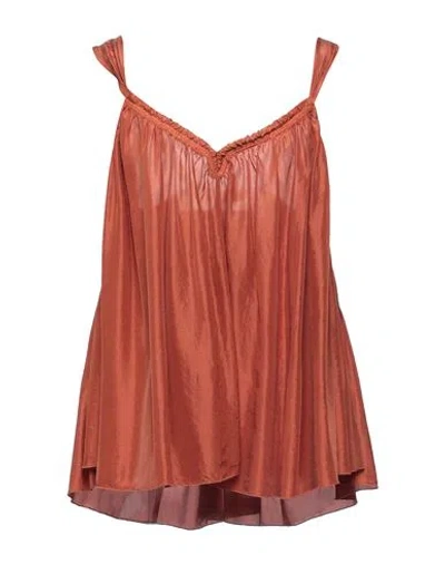 Forte Forte Forte_forte Woman Top Brown Size 2 Silk In Red
