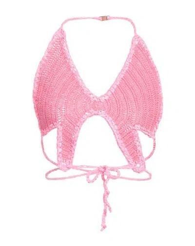 Forte Forte Forte_forte Woman Top Fuchsia Size 2 Cotton, Polyamide, Elastane In Pink