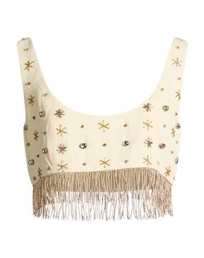 Forte Forte Forte_forte Woman Top Ivory Size 3 Viscose, Glass, Acrylic, Metallic Fiber In Neutral