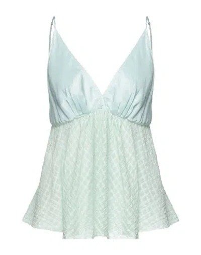 Forte Forte Forte_forte Woman Top Light Green Size 3 Cotton, Silk In Blue