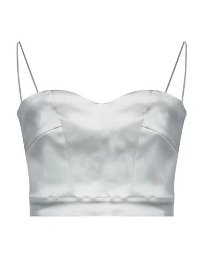 Forte Forte Forte_forte Woman Top Light Grey Size 1 Acetate, Polyamide, Elastane In White