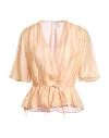Forte Forte Forte_forte Woman Top Light Pink Size 0 Silk, Metallic Fiber In Orange