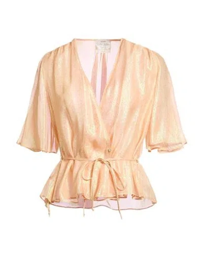 Forte Forte Forte_forte Woman Top Light Pink Size 0 Silk, Metallic Fiber In Orange